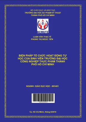 Luận văn thạc sĩ hcmute biện pháp tổ chức hoạt động tự học của sinh viên trường đại học công nghiệp thực phẩm thành phố hồ chí minh