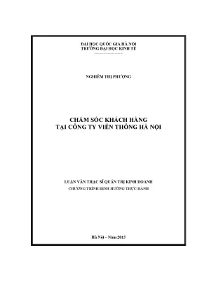 Luận văn thạc sĩ chăm sóc khách hàng tại công ty viễn thông hà nội