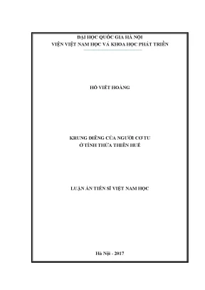 Luận án tiến sĩ krung điêng của người cơ tu ở tỉnh thừa thiên huế luận án ts ngôn ngữ và văn hoá việt nam 60 22 01