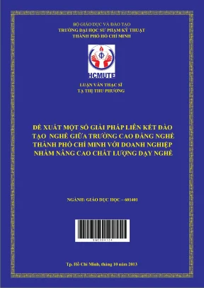 Luận văn thạc sĩ hcmute đề xuất một số giải pháp liên kết đào tạo nghề giữa trường cao đẳng nghề thành phố hồ chí minh với doanh nghiệp nhằm nâng cao chất lượng dạy nghề