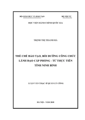 Luận văn thạc sĩ thể chế đào tạo bồi dưỡng công chức lãnh đạo cấp phòng từ thực tiễn tỉnh ninh bình