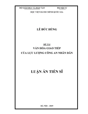 Luận án tiến sĩ văn hóa giao tiếp của lực lượng công an nhân dân