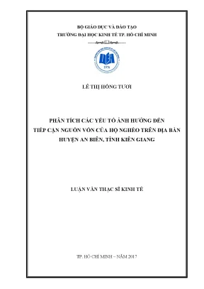 Luận văn thạc sĩ phân tích các yếu tố ảnh hưởng đến tiếp cận nguồn vốn của hộ nghèo ở huyện an biên tỉnh kiên giang