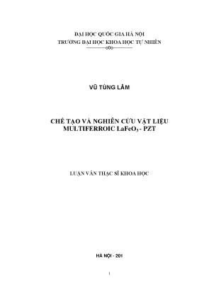 Luận văn thạc sĩ chế tạo và nghiên cứu vật liệu multiferroic lafeo3 pzt