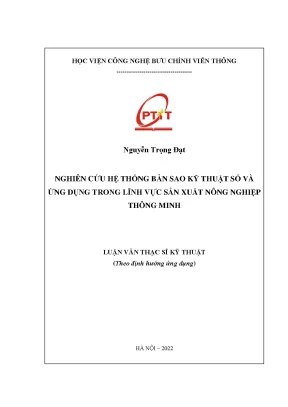 Luận văn thạc sĩ nghiên cứu hệ thống bản sao kỹ thuật sốvà ứng dụng trong lĩnh vực sản xuất nông nghiệp thông minh