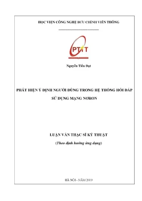Luận văn thạc sĩ phát hiện ý định người dùng trong hệ thống hỏi đáp sử dụng mạng nơron
