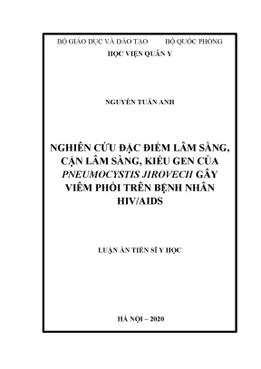 Luận án tiến sĩ nghiên cứu đặc điểm lâm sàng cận lâm sàng kiểu gen của pneumocystis jirovecii gây viêm phổi trên bệnh nhân hiv aids