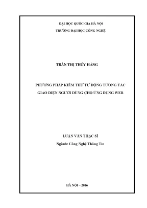 Luận văn thạc sĩ phương pháp kiểm thử tự động tương tác giao diện người dùng cho ứng dụng web