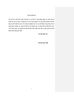 Luận văn thạc sĩ giải pháp nâng cao hiệu quả sử dụng vốn của công ty cổ phần nước sạch thái nguyên