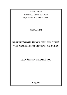 Luận án tiến sĩ định hướng giá trị gia đình của người việt nam sống tại việt nam và ba lan