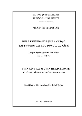 Luận văn thạc sĩ phát triển năng lực lãnh đạo tại trường đại học đông á đà nẵng