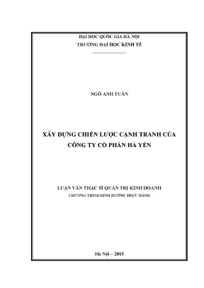Luận văn thạc sĩ xây dựng chiến lược cạnh tranh của công ty cổ phần hà yến