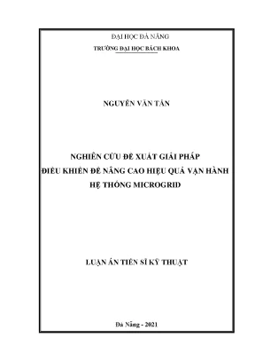 Luận án tiến sĩ nghiên cứu đề xuất giải pháp điều khiển để nâng cao hiệu quả vận hành hệ thống microgrid