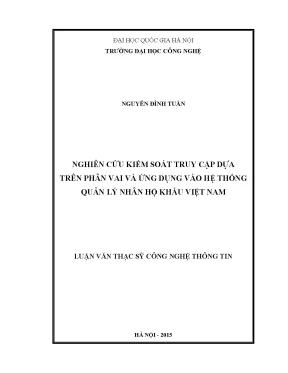 Luận văn thạc sĩ nghiên cứu kiểm soát truy cập dựa trên phân vai và ứng dụng vào hệ thống quản lý nhân hộ khẩu việt nam 04