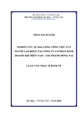 Luận văn thạc sĩ nghiên cứu sự hài lòng của người lao động tại công ty cổ phần kinh doanh khí miền nam chi nhánh đồng nai
