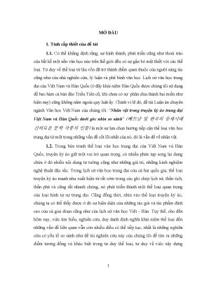 Luận án nhân vật trong truyện kỳ ảo trung đại việt nam và hàn quốc dưới góc nhìn so sánh
