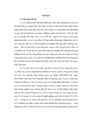 Luận án biến đổi thực hành lễ chùa ở hà nội trong bối cảnh đại dịch covid 19 qua nghiên cứu trường hợp tại chùa phúc khánh chùa hà và chùa thầy