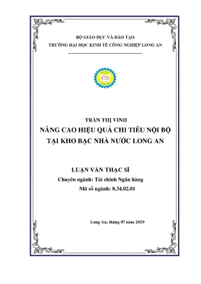 Luận văn thạc sĩ nâng cao hiệu quả chi tiêu nội bộ tại kho bạc nhà nước long an