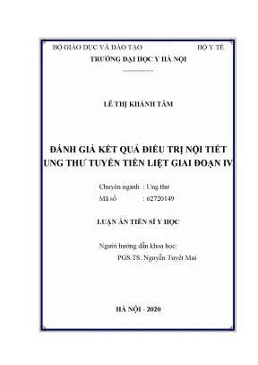 Luận án tiến sĩ đánh giá kết quả điều trị nội tiết ung thư tuyến tiền liệt giai đoạn iv