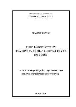 Luận văn thạc sĩ chiến lược phát triển của công ty cổ phần dược vật tư y tế hải dương