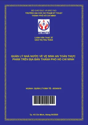Luận văn thạc sĩ hcmute quản lý nhà nước về vệ sinh an toàn thực phẩm trên địa bàn thành phố hồ chí minh