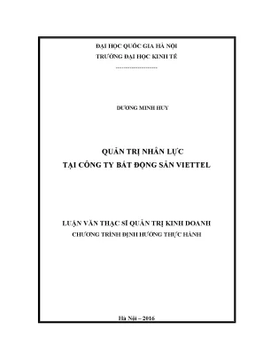 Luận văn thạc sĩ quản trị nhân lực tại công ty bất động sản viettel