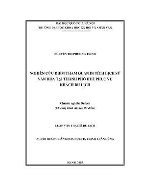 Luận văn thạc sĩ nghiên cứu điểm tham quan du lịch di tích lịch sử văn hóa tại thành phố huế phục vụ khách du lịch