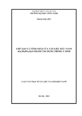 Luận văn thạc sĩ chế tạo và tính chất của vật liệu dây nano eu tb po4 h2o nhằm ứng dụng trong y sinh luận văn ths vật liệu và linh kiện nanô