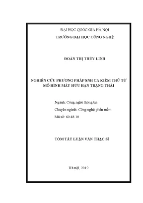 Luận văn thạc sĩ nghiên cứu kỹ thuật sinh ca kiểm thử từ mô hình máy hữu hạn trạng thái