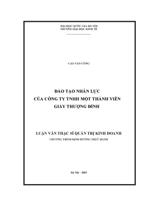 Luận văn thạc sĩ đào tạo nhân lực của công ty tnhh một thành viên giày thượng đình