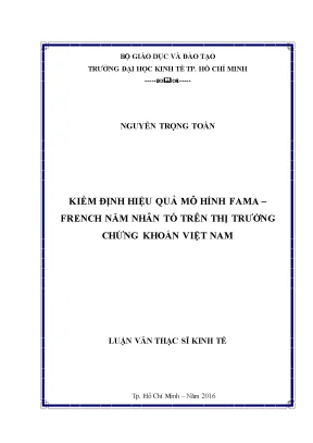 Luận văn thạc sĩ kiểm định hiệu quả mô hình fama french năm nhân tố trên thị trường chứng khoán việt nam