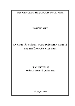 Luận án tiến sĩ an ninh tài chính trong điều kiện kinh tế thị trường của việt nam