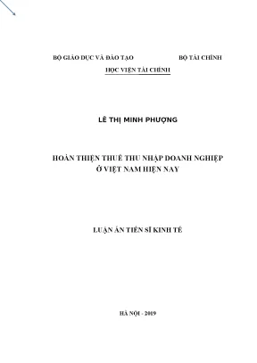 Luận án tiến sĩ hoàn thiện thuế thu nhập doanh nghiệp ở việt nam hiện nay