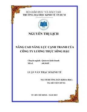 Luận văn thạc sĩ nâng cao năng lực cạnh tranh của công ty lương thực sông hậu luận văn thạc sĩ