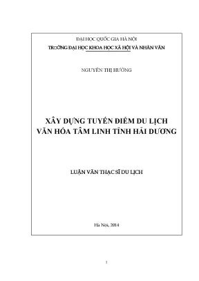Luận văn thạc sĩ xây dựng tuyến điểm du lịch văn hóa tâm linh tỉnh hải dương