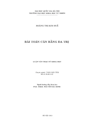 Luận văn thạc sĩ bài toán cân bằng đa trị