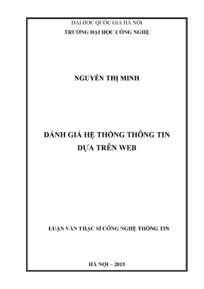 Luận văn thạc sĩ đánh giá hệ thống thông tin dựa trên web luận văn ths công nghệ thông tin 60480104