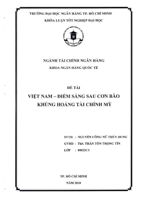 Luận văn thạc sĩ việt nam điểm sáng sau cơn bão khủng hoảng tài chính mỹ