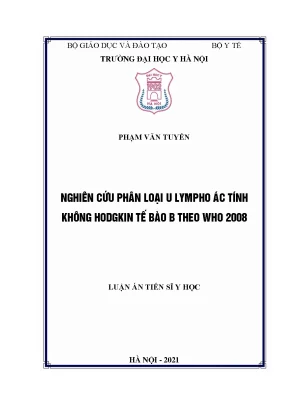 Luận án tiến sĩ nghiên cứu phân loại u lympho ác tính không hodgkin tế bào b theo who 2008