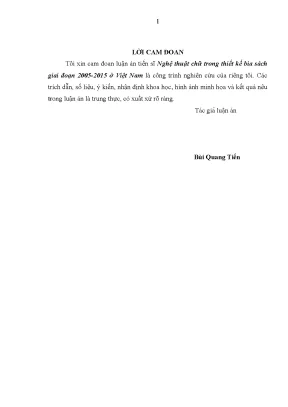 Luận án nghệ thuật chữ trong thiết kế bìa sách giai đoạn 2005 2015 ở việt nam
