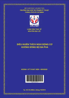 Luận văn thạc sĩ hcmute điều khiển thích nghi động cơ không đồng bộ ba pha