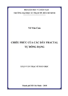 Luận văn thạc sĩ chiều phức của các dây fractal tự đồng dạng