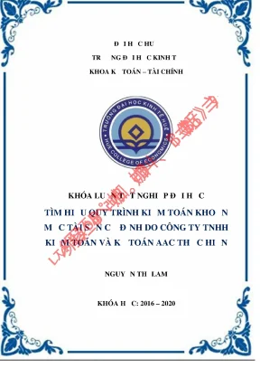 Luận văn tốt nghiệp tìm hiểu quy trình kiểm toán khoản mục tài sản cố định do công ty tnhh kiểm toán và kế toán aac thực hiện