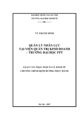 Luận văn thạc sĩ quản lý nhân lực tại viện quản trị kinh doanh trường đại học fpt