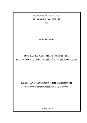 Luận văn thạc sĩ đào tạo kỹ năng mềm cho sinh viên tại trường cao đẳng nghề công nghệ cao hà nội