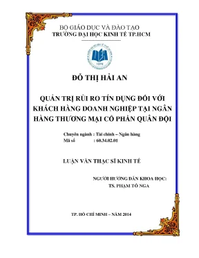 Luận văn thạc sĩ quản trị rủi ro tín dụng đối với khách hàng doanh nghiệp tại ngân hàng tmcp quân đội