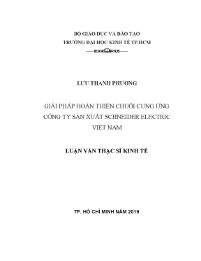 Luận văn thạc sĩ giải pháp hoàn thiện chuỗi cung ứng công ty sản xuất schneider electric việt nam