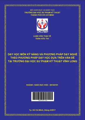 Luận văn thạc sĩ hcmute dạy học môn kỹ năng và phương pháp dạy nghề theo phương pháp dạy học dựa trên vấn đề tại trường đại học sư phạm kỹ thuật vĩnh long