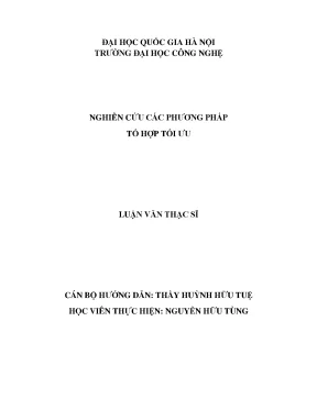 Luận văn thạc sĩ nghiên cứu các phương pháp tổ hợp tối ưu