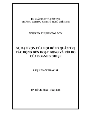 Luận văn thạc sĩ sự bận rộn của hội đồng quản trị tác động đến hoạt động và rủi ro của doanh nghiệp